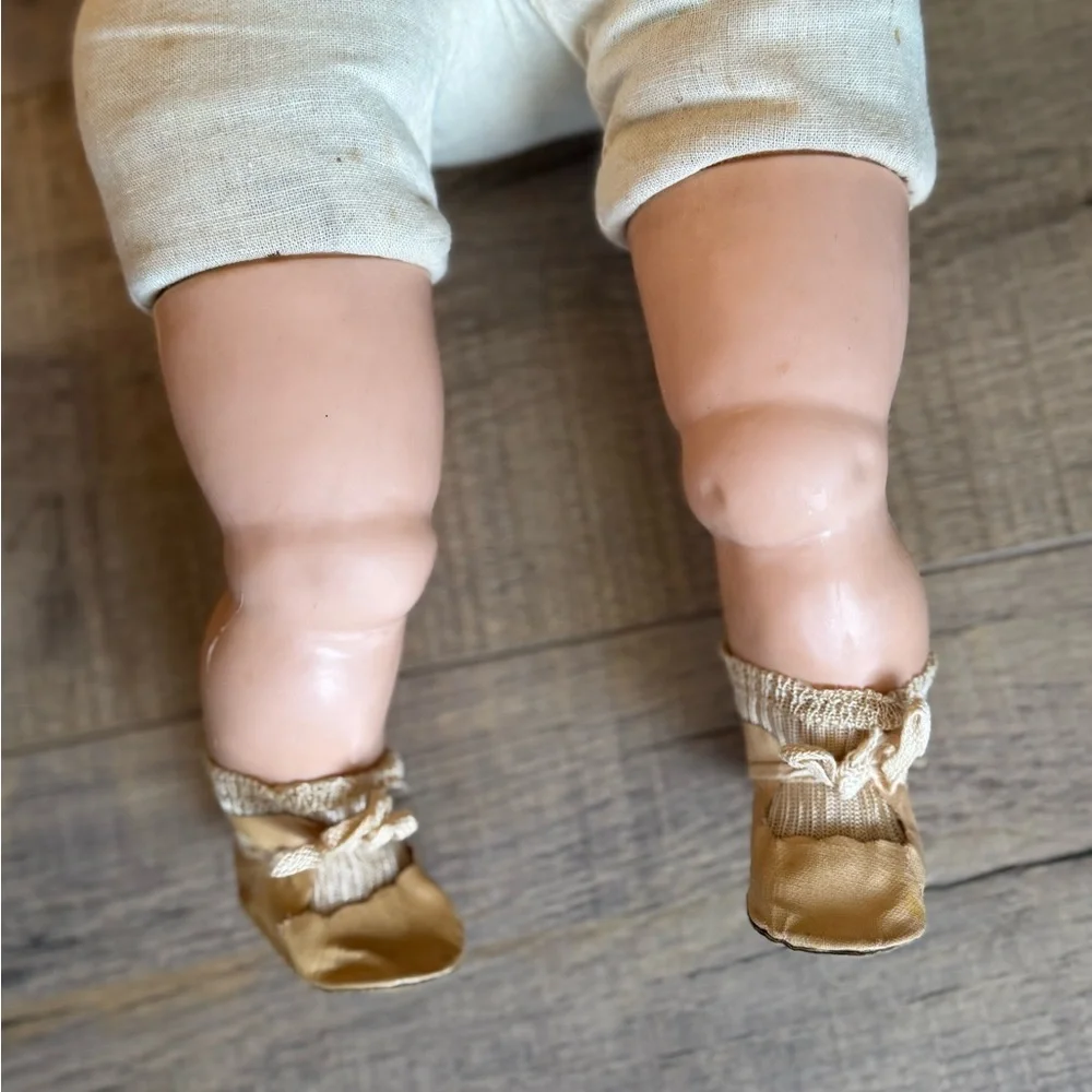 Vintage 1940s J.L. Schilling 22” Talking Baby Doll – Sleepy Eyes, Original Shoes